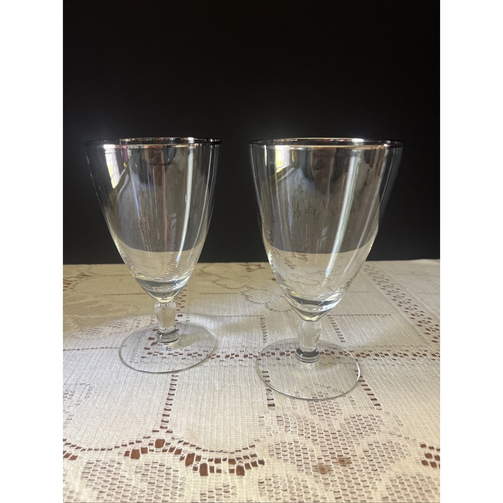 Set 0f 2 1960 1-P Iced Tea By WVa Glass Specialty Stem Disconnected Blown USA